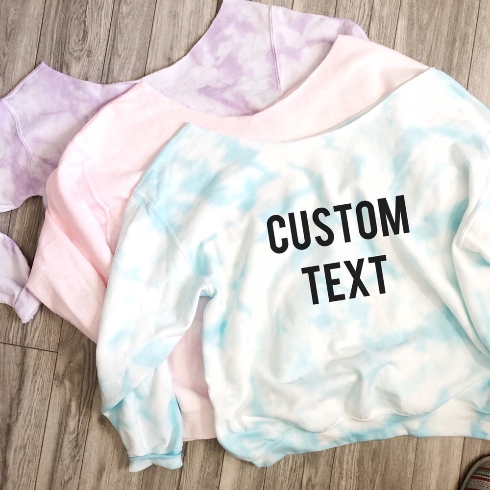 NEW Custom Tie dyed Slouchy Sweatshirts S-5X Tops